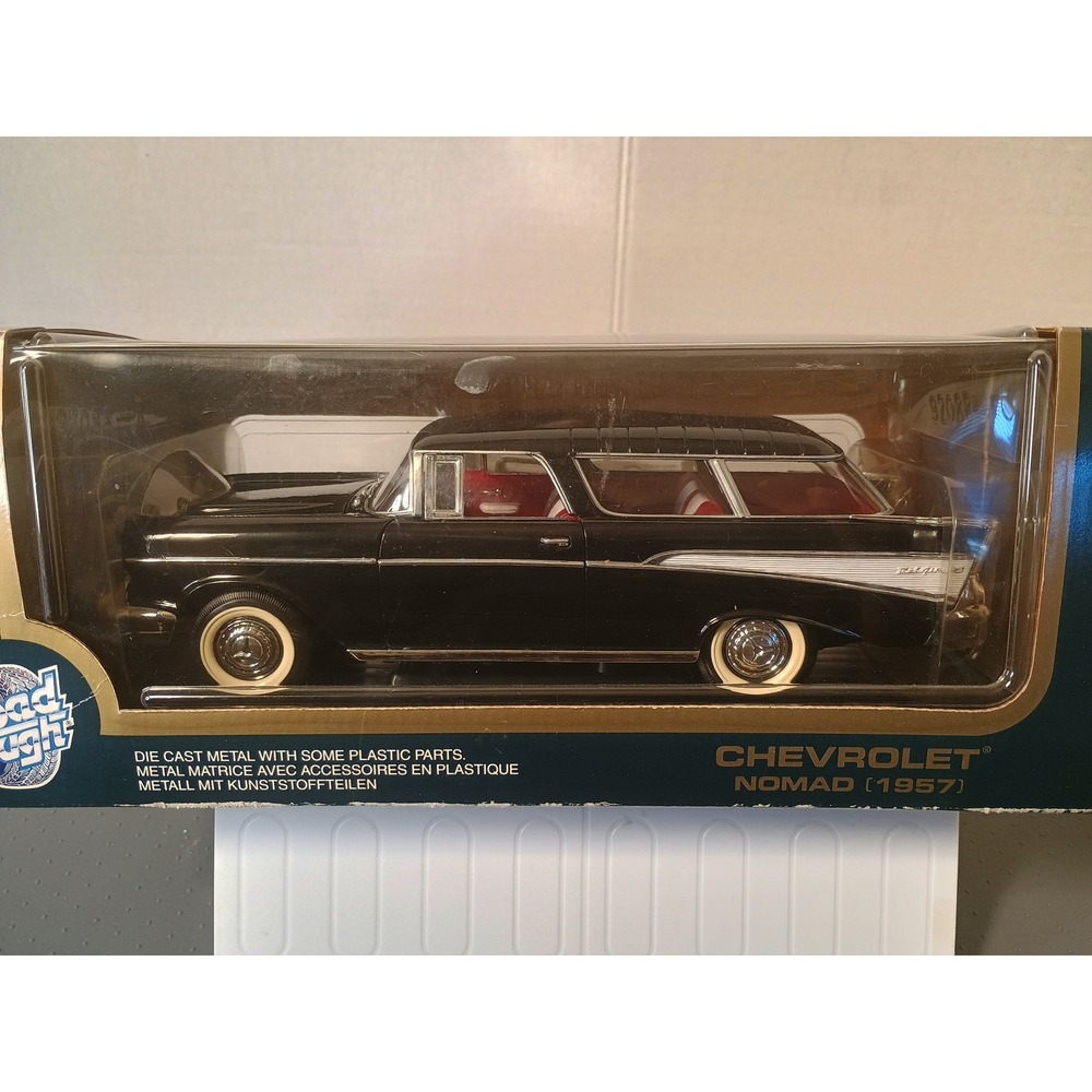 Road Tough Chevrolet Nomad 1957 1:18 Black Good Die-Cast Metal Model Car 92688-B